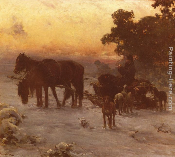 Alfred von Kowalski Wierusz A Journey In Winter